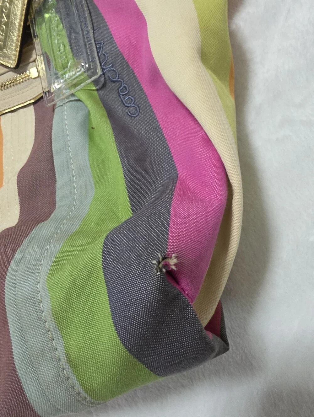 Coach POPPY Legacy Stripe Glam Tote